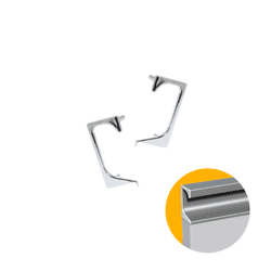 Ponteira Para Puxador Vazado Cromado de 15 Mm Pe176 Rometal