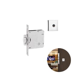 Fechadura Tetra Rolete Auxiliar Cromada Quadrada Para Porta Residencial Pivotante Externa de 25 A 35 Mm 1005 Stam