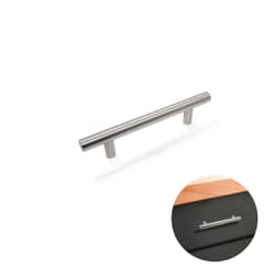Puxador Haste Redondo Aço Inox 201 Escovado 96 Mm / 15 Cm Para Gavetas Dmt