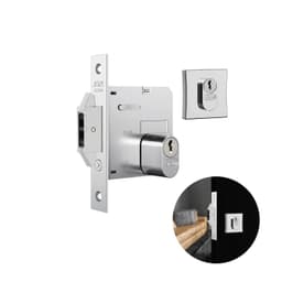 Fechadura Auxiliar Cromada Quadrada Para Porta de Bater E de Correr de 25 A 45 Mm 1006 Stam