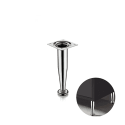 Pé Távola de Aço Cromado de 12 Cm Com Regulagem Para Armários E Móveis Hd