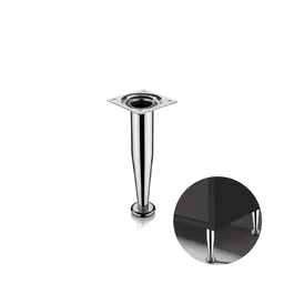Pé Távola de Aço Cromado de 12 Cm Com Regulagem Para Armários E Móveis Hd