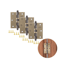 Dobradiça Comum Em Fumê 3.1/2'' Pol Com Pino Bola E Anel União Mundial