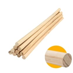 Vareta Lisa Redonda de Madeira Marfim 06 Mm X 1 Metro Mk