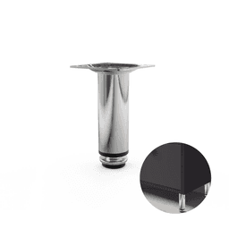 Pé Redondo de Aço Cromado Para Armário 15 Cm C/ Regulagem - Hd