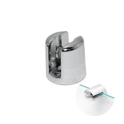 Suporte Para Vidro 6 Mm Boca de Jacaré Cromado Redondo