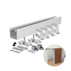 Kit Porta de Correr Alumínio Natural 2 Mt Cor Natural