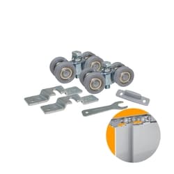Kit Sistema Para Porta de Correr Com Chapa Superior de Armários E Móveis Ro80 02u Rometal