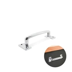 Puxador Alça Sobrepor Cromado 12 Cm Para Portas de Aço
