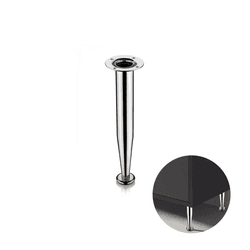 Pé Távola de Aço Cromado de 15 Cm Com Regulagem Para Armários E Móveis Hd