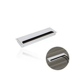 Passa Cabo Max Alumínio Anodizado Retangular Para Mesas 8 X 27,5 Cm