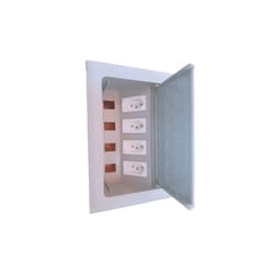 Tomada Caixa Para Embutir Em Mesa de Escritorio 4nbr Cinza