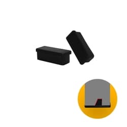 Ponteira Tampa Interna Retangular 50 X 20 Mm Preta