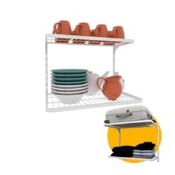 Kit Organizador Modular Aramada Multiuso Branco 2 Prateleiras Mo0080