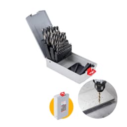 Kit Jogo de Brocas Em Aço Rápido Hss Point Teq Probox Para Metal Com 25 Brocas Bosch