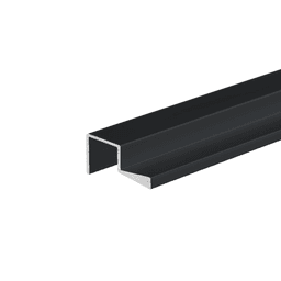 Perfil Puxador Na Cor Preto Fosco de 20 Mm Sp069 Rm089 Rometal