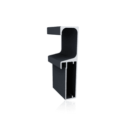 Perfil Puxador Montante Em Preto Fosco Para Vidro 7035 Dmt