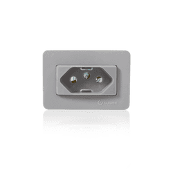 Tomada Easy Instal Simples Cinza de Embutir de 2 Pinos + 1 Terra de 20a 250v Guidini