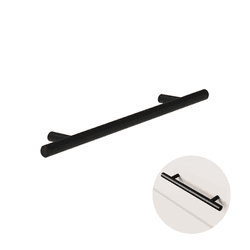 Puxador Dísia 128 Mm Haste Redondo Inox Preto