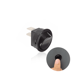 Botão Interruptor Gota Bolinha Redondo Preto de Embutir Para Led Em Móveis Nuze