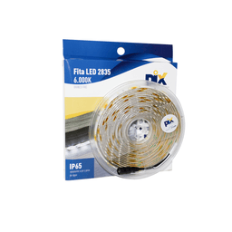 Fita de Led 2835 Com Silicone 6000k Branco Frio Com 5 Metros Ip65 Renna Pix