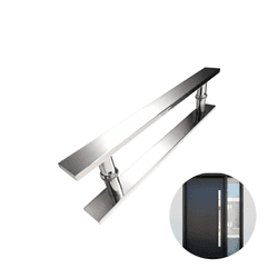 Puxador Prs Duplo Cromado 100 Cm Para Porta Residencial